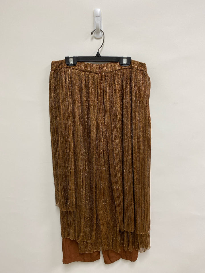 Maeve Size 6 Copper Shimmery Pull-on Metallic Ladies Pants