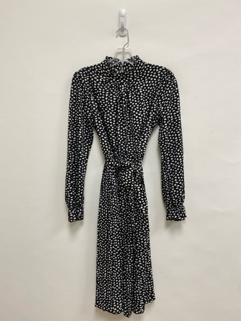 NWT Size S Black White Speckles Long Sleeve Ladies Dress