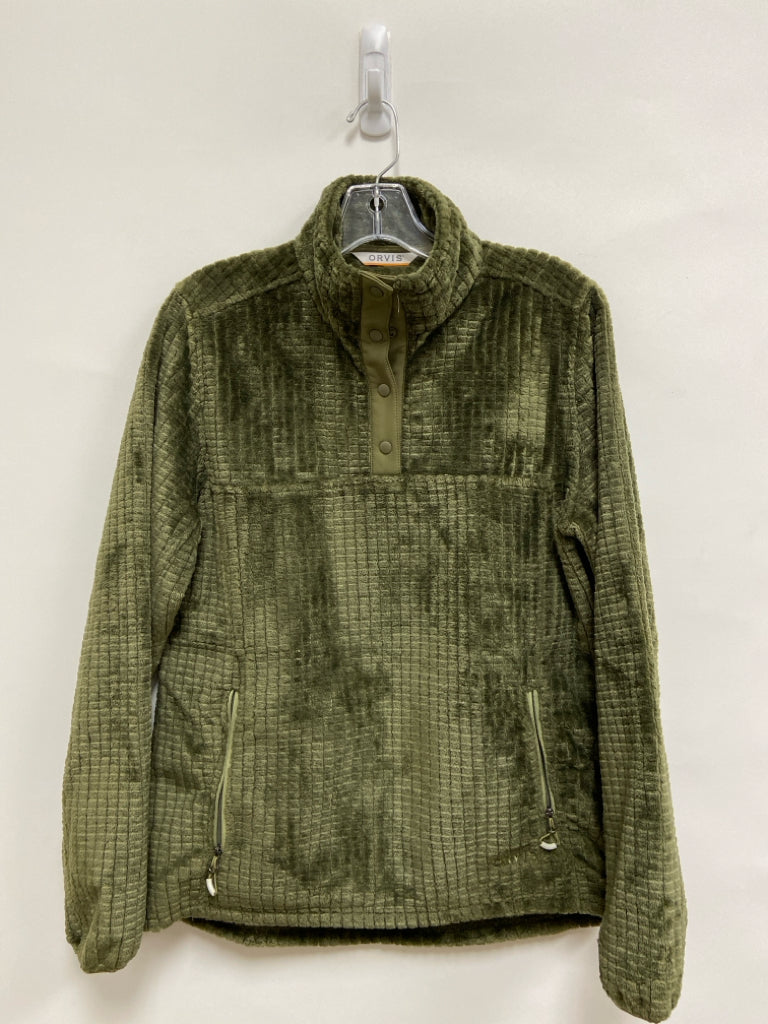 Orvis Size S Olive Green Quilted Fleece Ladies Pullover