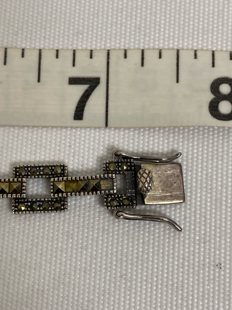 Silver Bronze Jeweled Bracelet