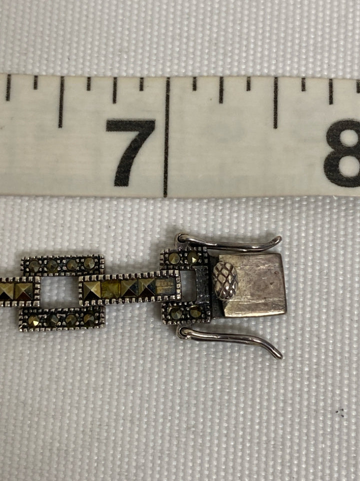 Silver Bronze Jeweled Bracelet