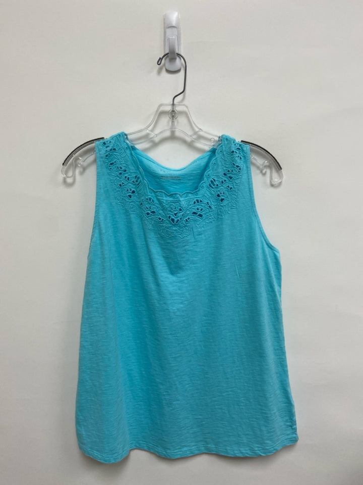 Talbots Size LP Aqua Cut-Out Sleeveless Petite Top