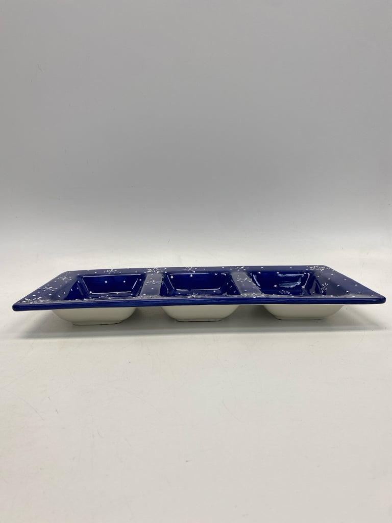 Blue White Snowflakes Ceramic Winter