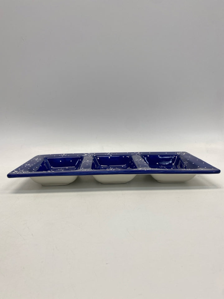 Blue White Snowflakes Ceramic Winter