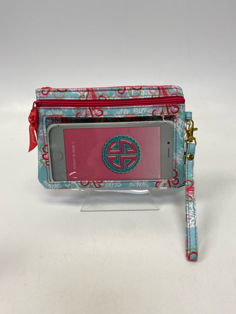 NWT Simply Southern Blue Pink/Green Jellyfish Wristlet