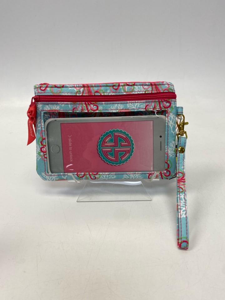 NWT Simply Southern Blue Pink/Green Jellyfish Wristlet