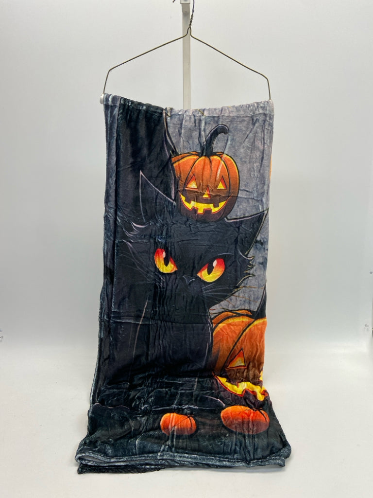 Black Orange Cats Halloween