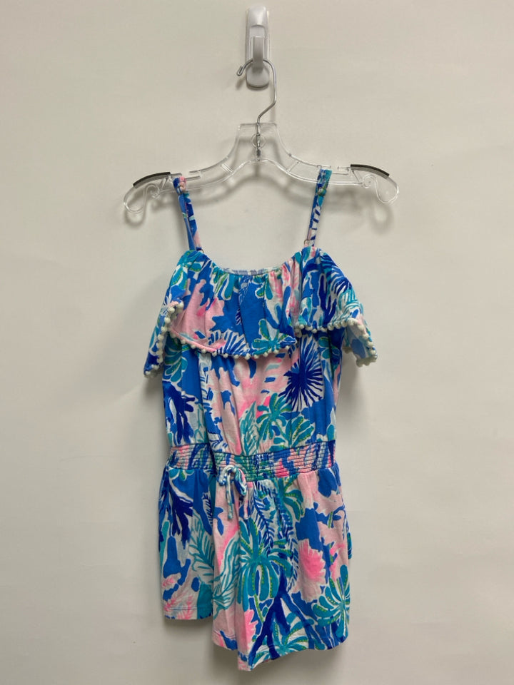 LILLY PULITZER SIZE 8/10 Blue/White Pink/Green Sleeveless Girl&