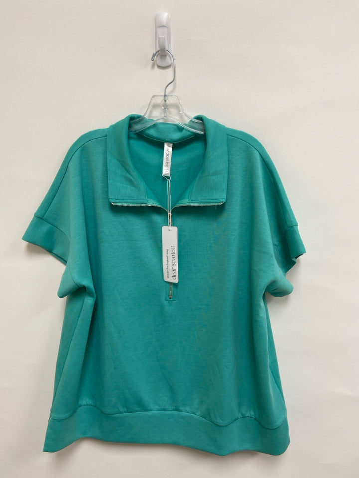 NWT  SIZE  2X Aqua Quarter Zip Plus Size Top
