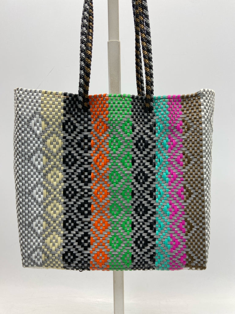 Tin Marin Multi-Color Woven Plastic Tote Bag
