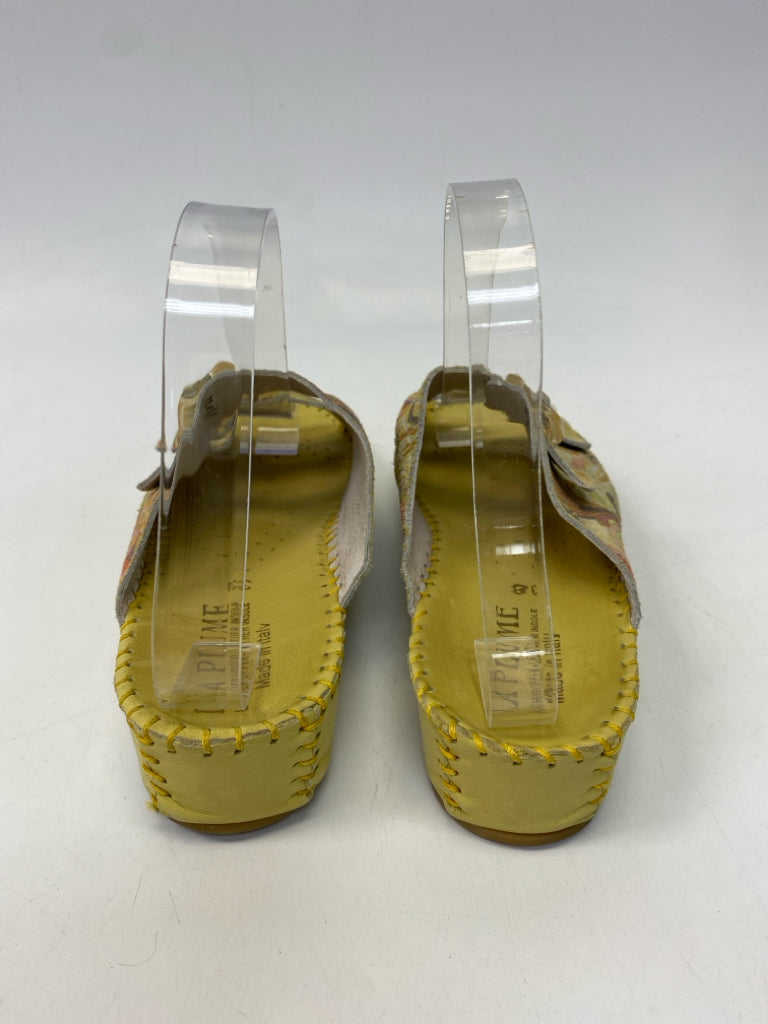 Size 38 Yellow Multi-Color Sandals