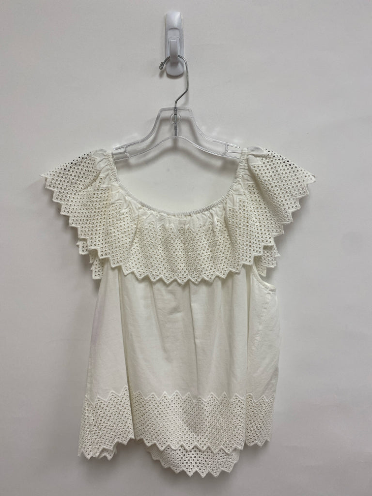 The GREAT. Size 2 White Eyelet Ladies Top