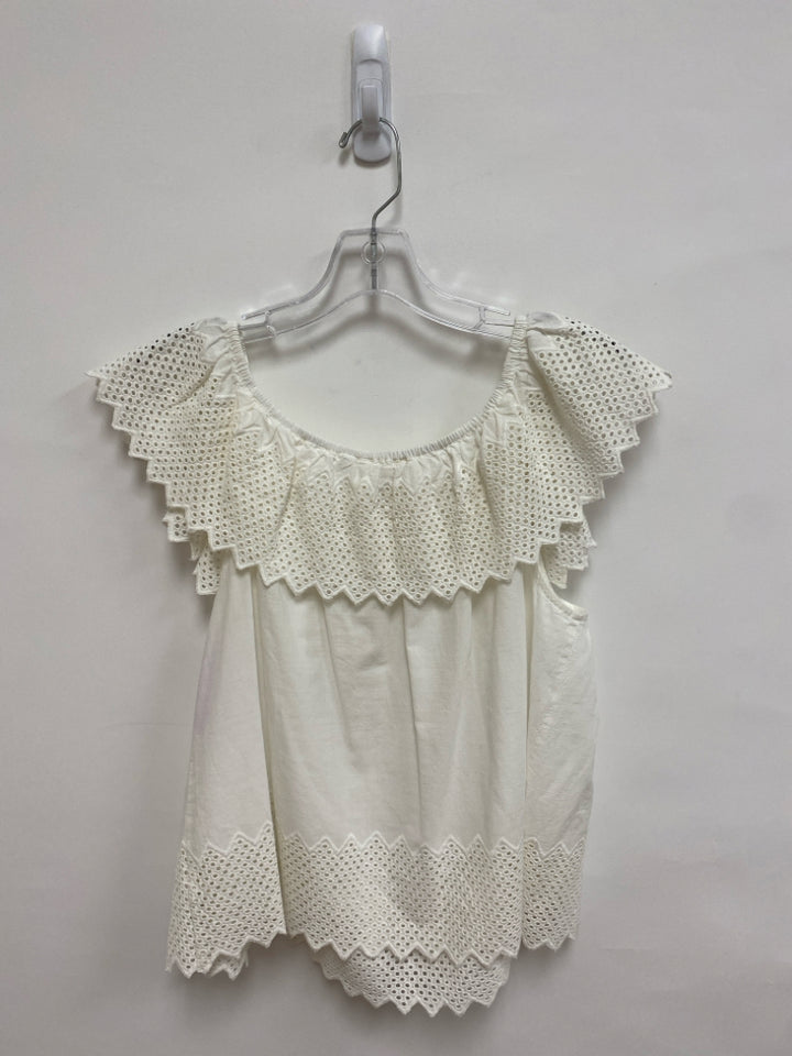 The GREAT. Size 2 White Eyelet Ladies Top