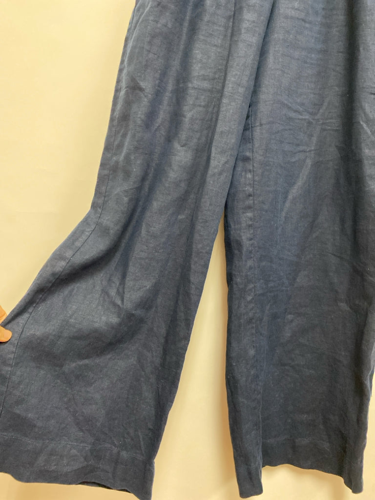 Madewell Size 4 Navy Wide Leg Linen Ladies Pants