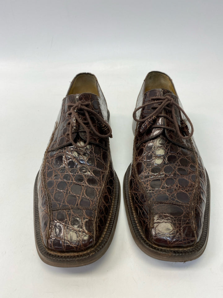 MEZLAN Size 9.5 Brown Leather Men&