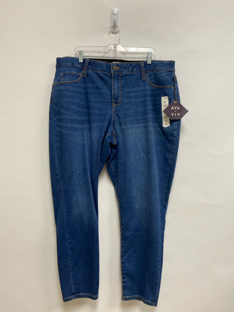 NWT Ava Viv Size 20W Blue Denim Plus Size Jeans