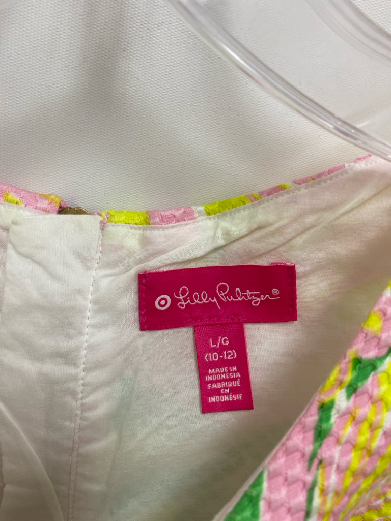 LILLY PULITZER SIZE 10/12 Pink/Yellow Green/White Sleeveless Girl&