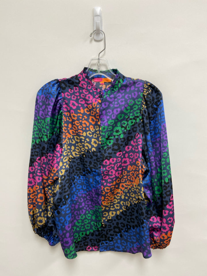 VILAGALLO Size 40 Multi Color Animal Print Ladies Top