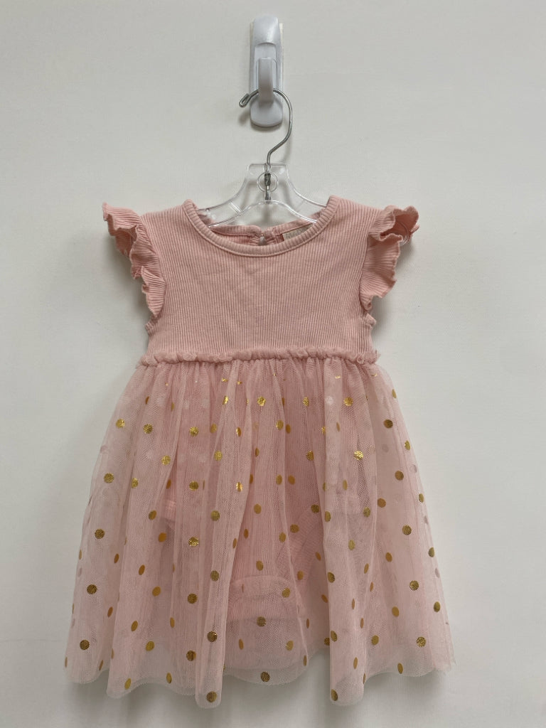 SIZE 12M Dusty Pink Gold Polka Dot Girl&
