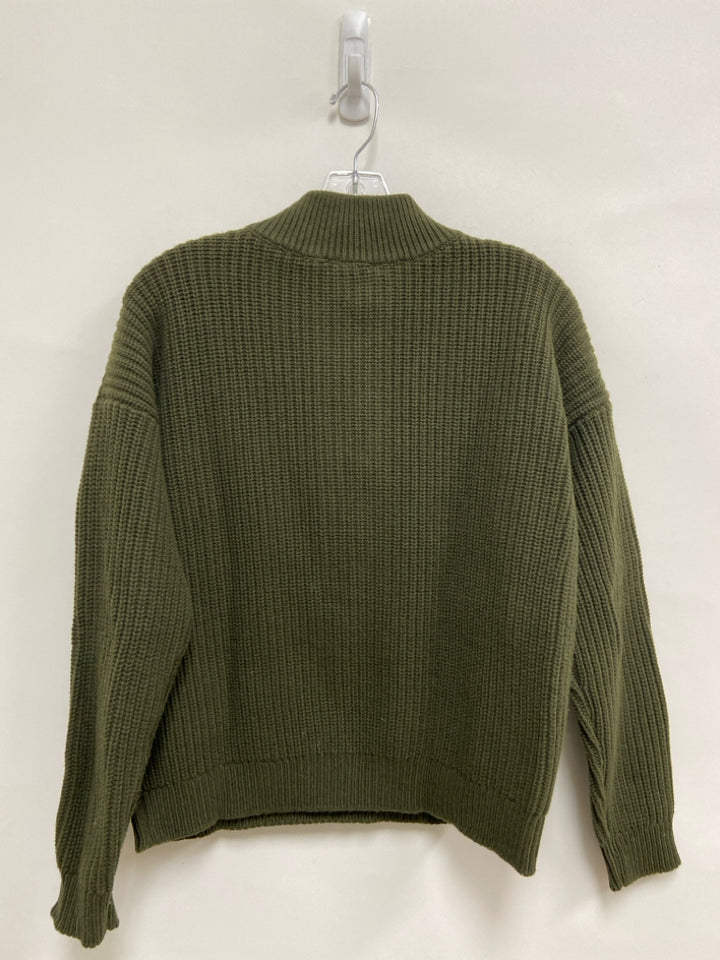 SEZANE Size S Dark Olive Quarter Button Ladies Sweater