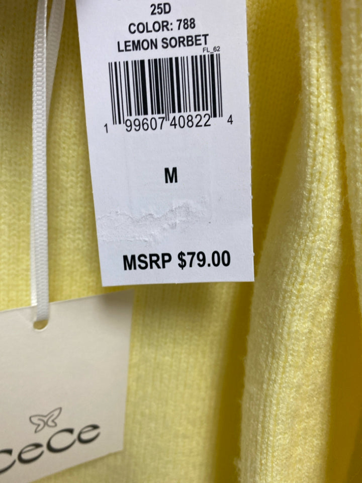 NWT CeCe Size M Pale Yellow Ladies Sweater