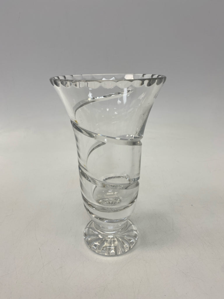 Clear Swirl Glass Vase