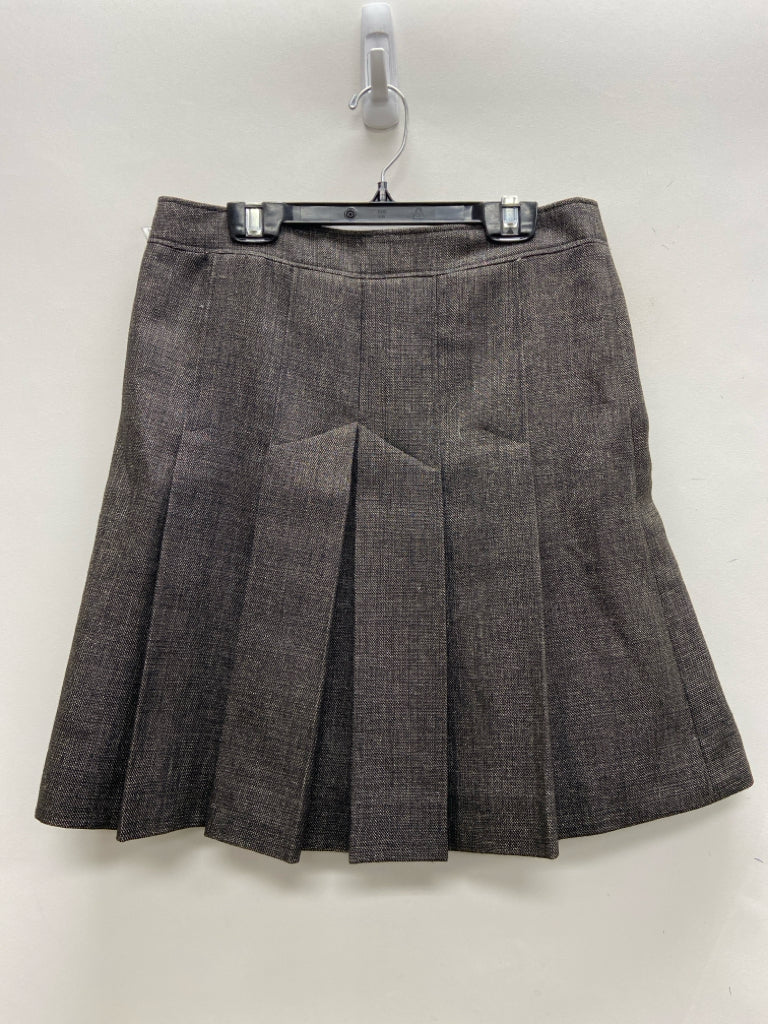 Balenciaga Size 36 Black/Taupe Buttons Pleats Wool Blend Ladies Skirt