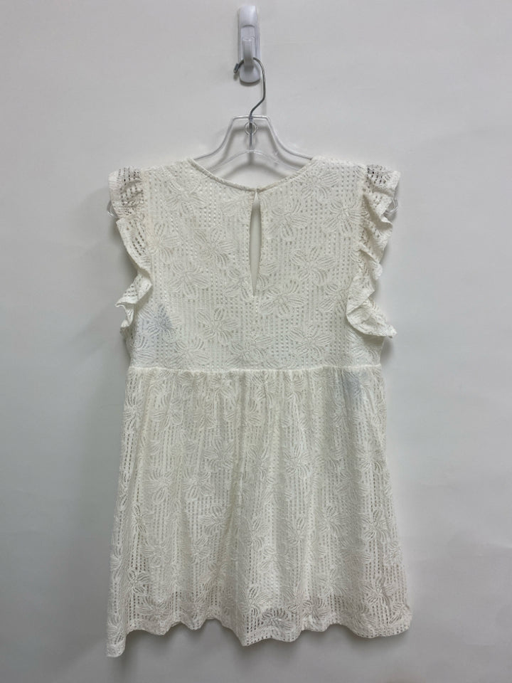 Judith March Size S White Lace Sleeveless Ladies Romper