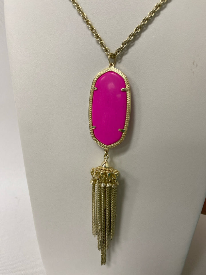 Kendra Scott Magenta Tassels Necklace