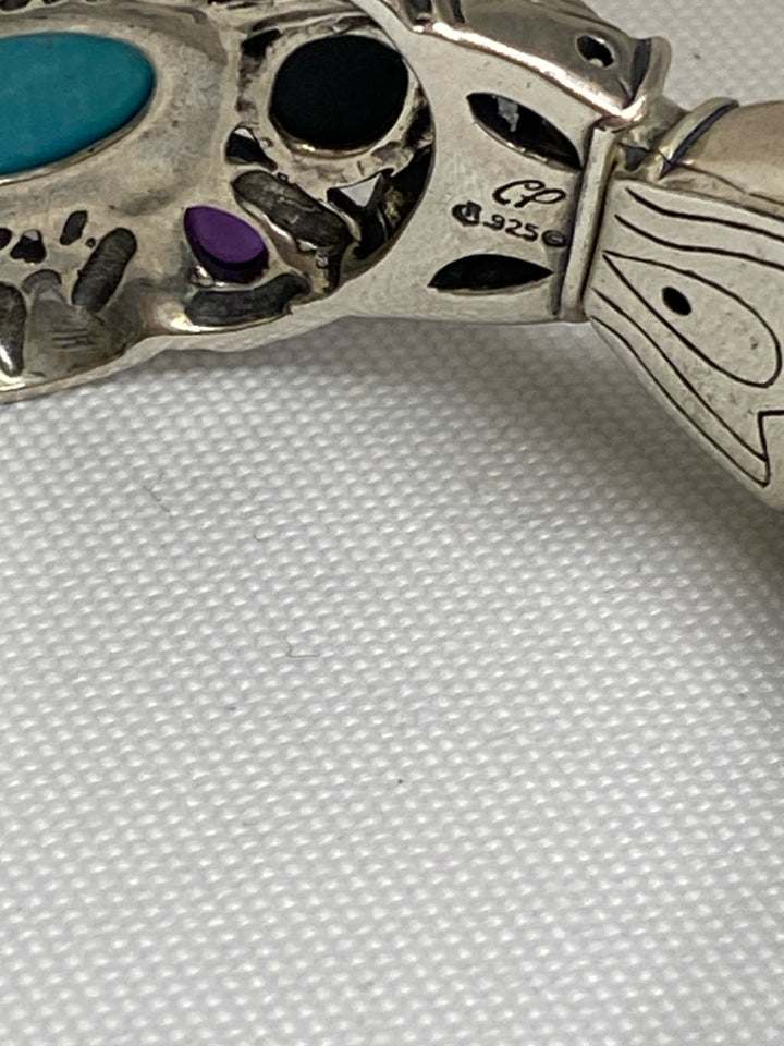 Turquoise Purple/Black Stones Bracelet