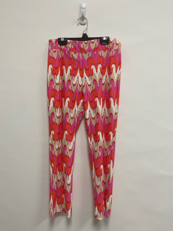 Jude Connally Size XS Beige White/Pink Zig Zag Ladies Leggings