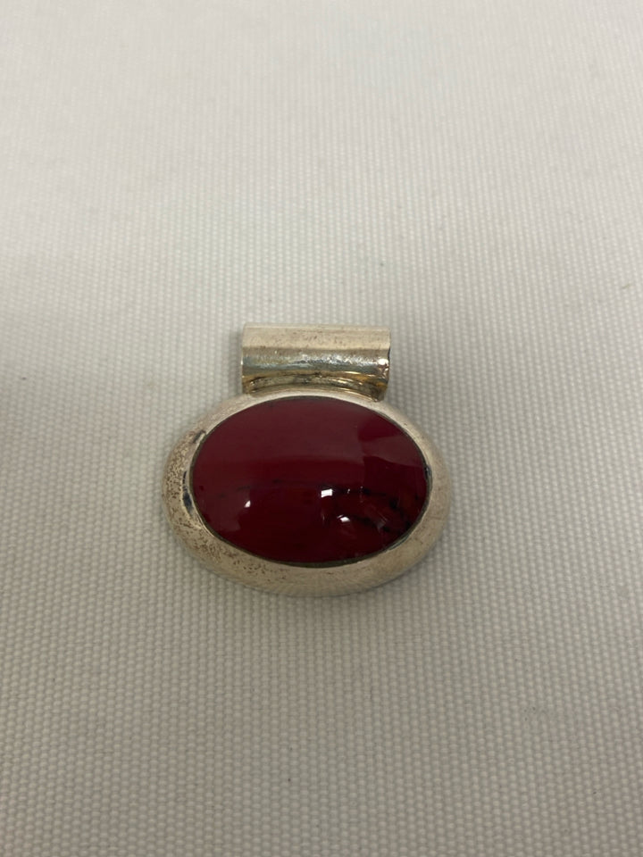 Red Silver Oval(s) Pendant