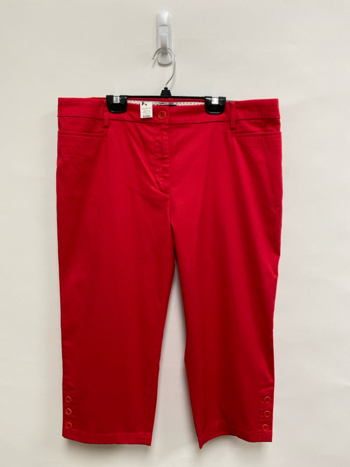 NWT Talbots Size 14P Red Cropped Petite Pants
