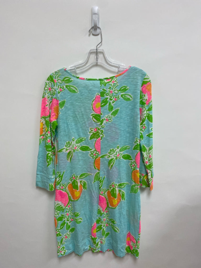LILLY PULITZER Size S Aqua/White Green/Pink Ladies Dress