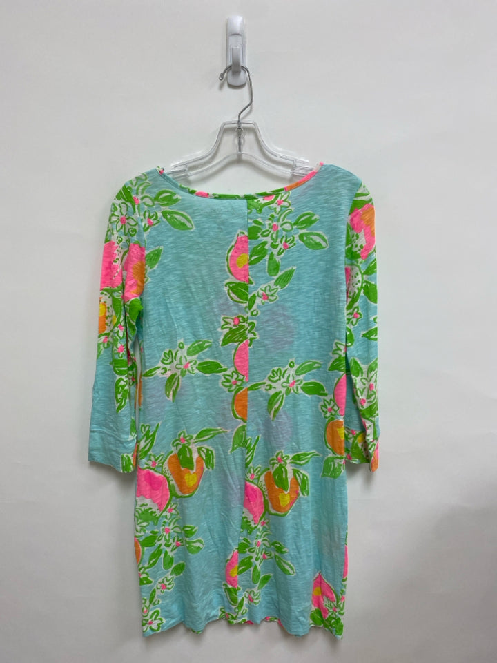 LILLY PULITZER Size S Aqua/White Green/Pink Ladies Dress