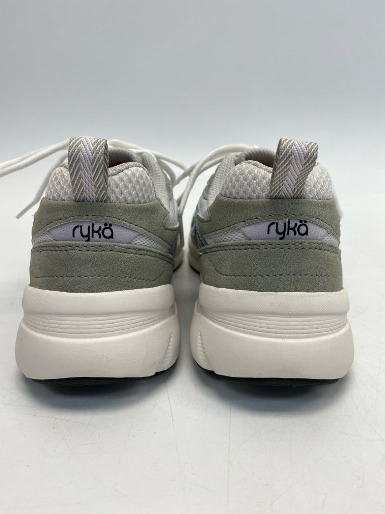 Ryka  Size 8 Silver/White Lace-up Sneakers