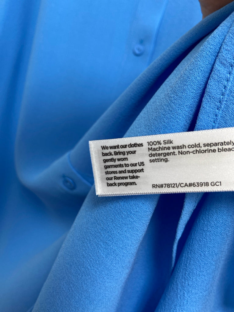 NWT Eileen Fisher Size XL Powder Blue Button Up Ladies Top