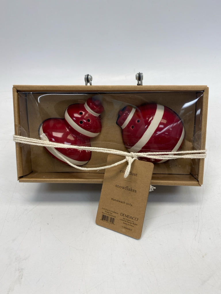 NEW/BOX Demdaco Red White Ceramic Christmas