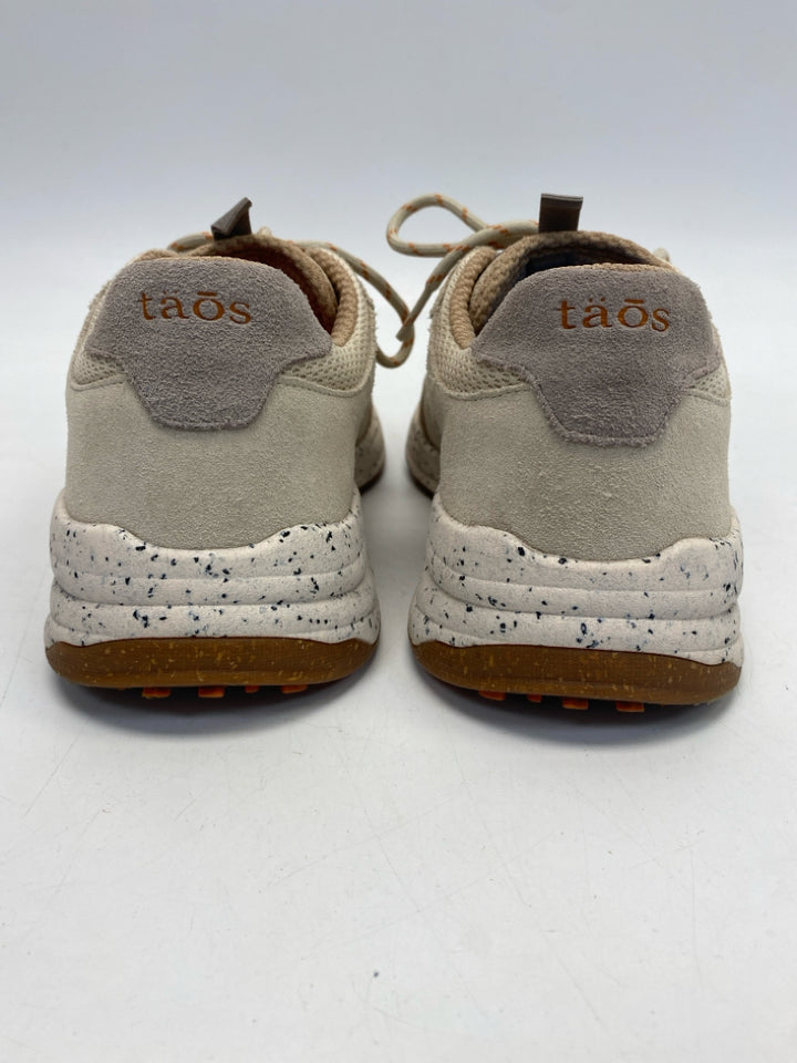 Taos US Shoe Size 9 Cream Brown Lace-up Sneakers