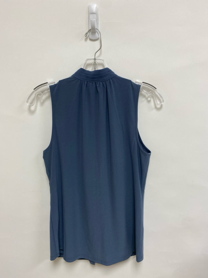NWT Wht House/Blk Mkt Size XS Dark Slate Blue Buttons Sleeveless Ladies Top