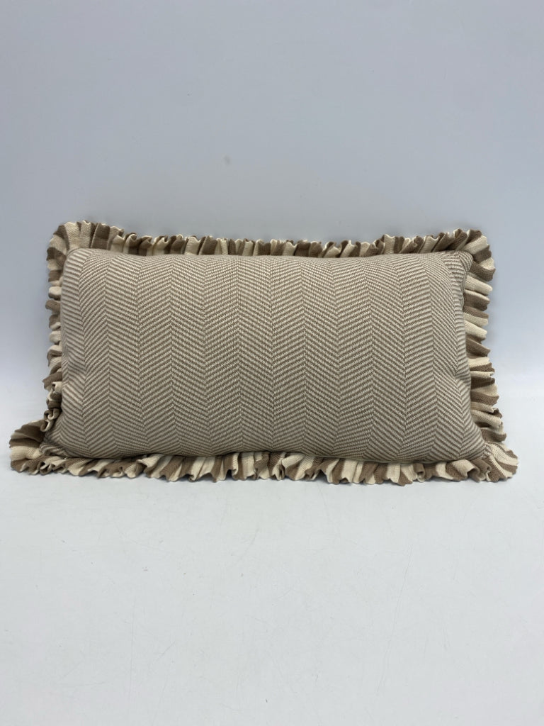 Khaki Cream Striped Pillow