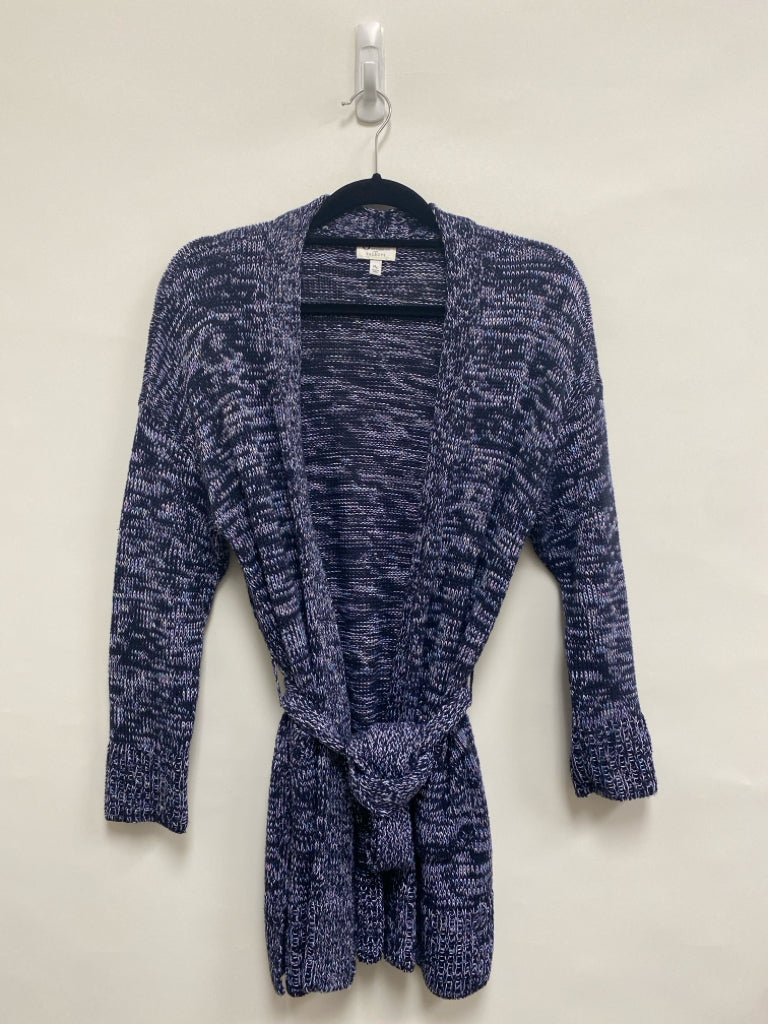Talbots Size MP Navy Lavender/Blue Mottled Drape Petite Sweater