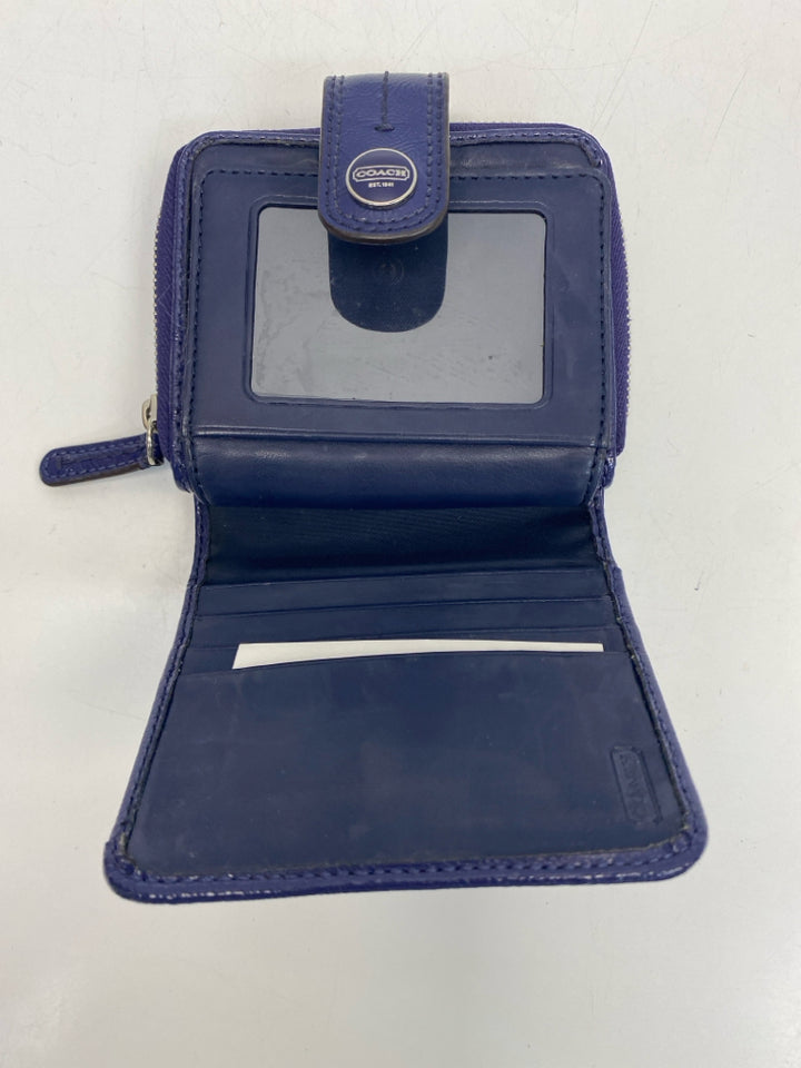 Coach Tan/Blue Multi-Color Signature Wallet