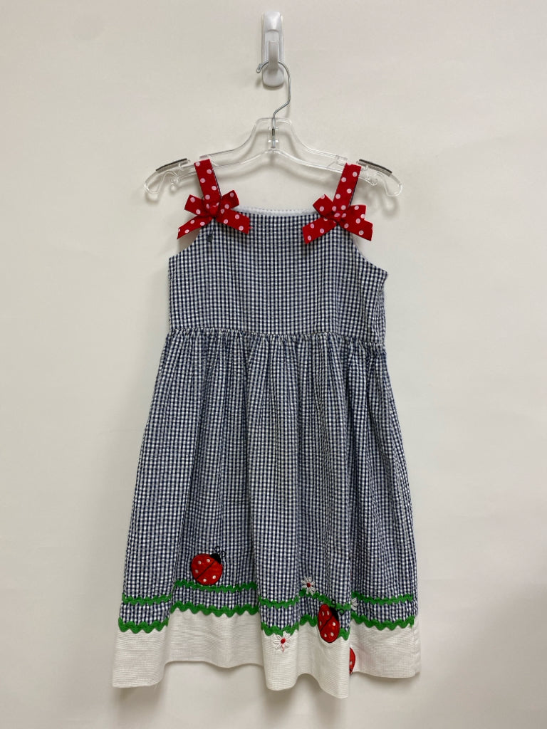 Chantilly Place SIZE 6X Navy/white Checkered Sleeveless Seersucker Girl&