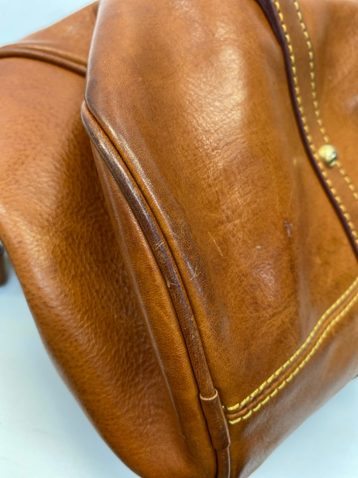 Dooney &amp; Bourke Brown Tassel(es) Leather Handbag