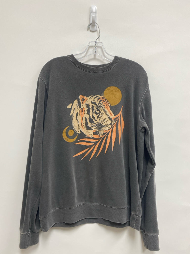 Size M Dark Gray Coral Tiger Ladies Sweatshirt