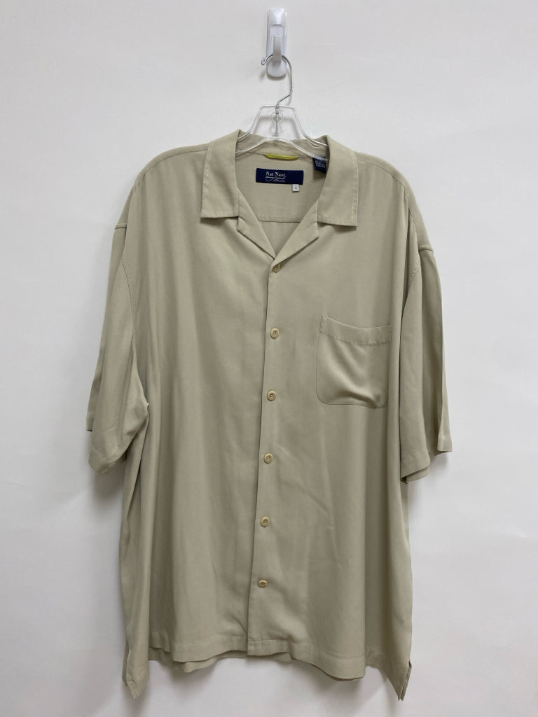 Nat Nast Size XL Beige Embroidered Silk Men&