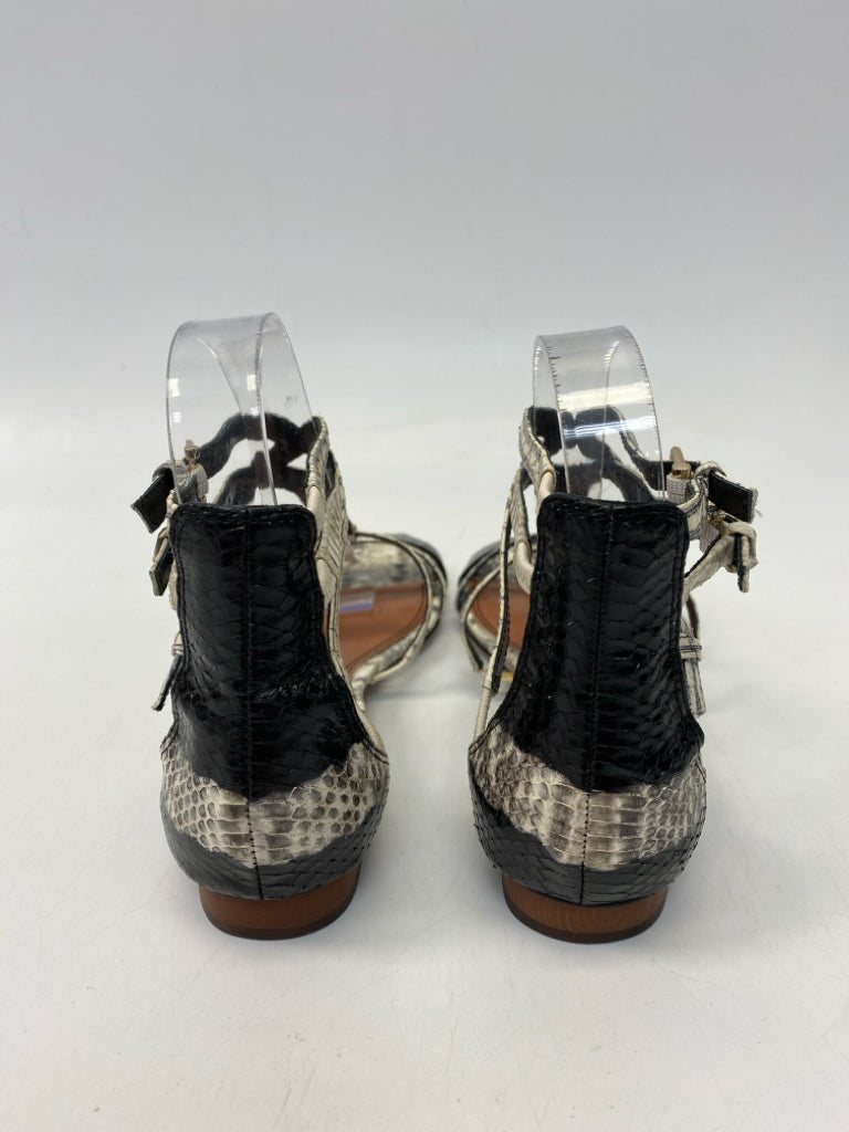 Size 6.5 Cream Black Animal Print Sandals