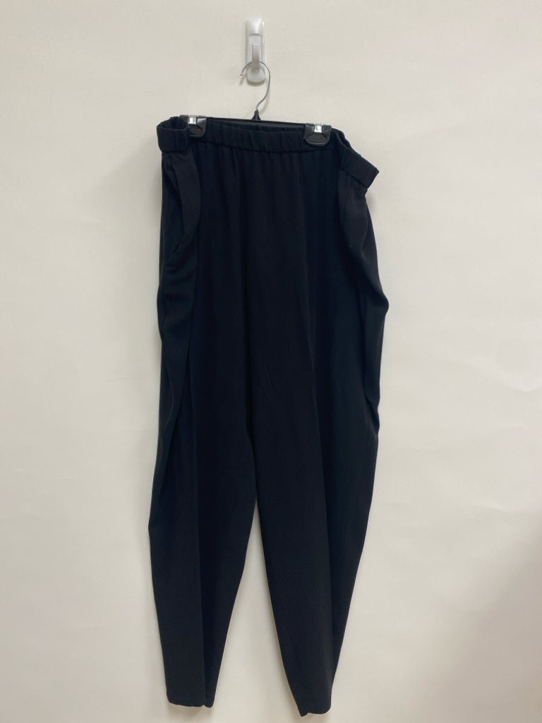 Eileen Fisher Size XL Black Pull-on Silk Ladies Pants