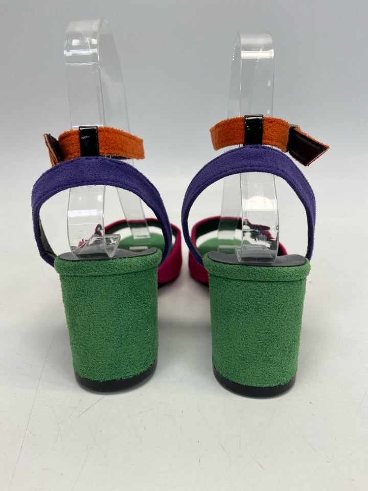 NWOT  Size 36 Green/Pink Purple Sandals